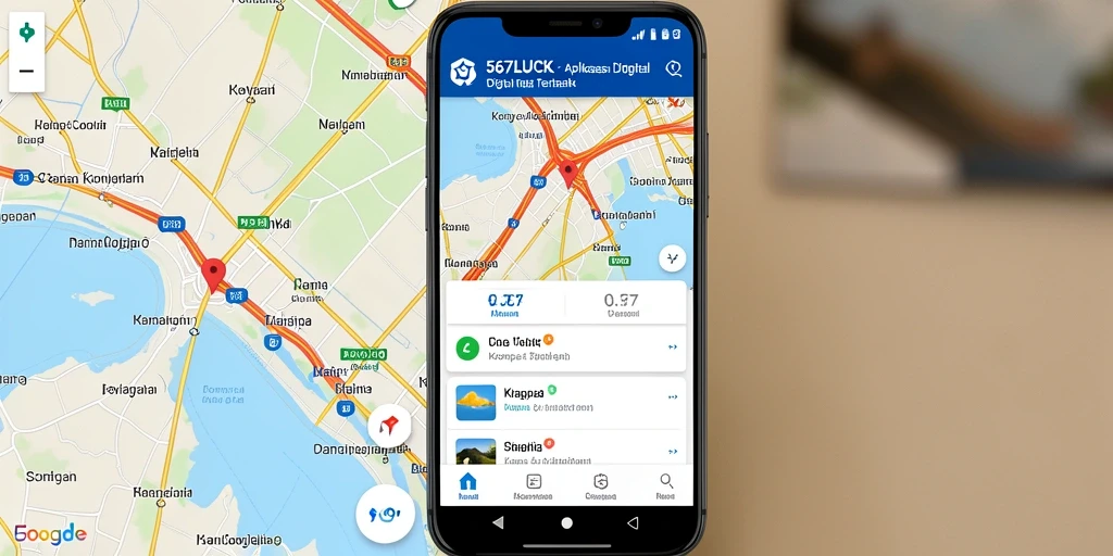 Tampilan antarmuka 567LUCK menunjukkan fungsi kompas digital dengan jelas.