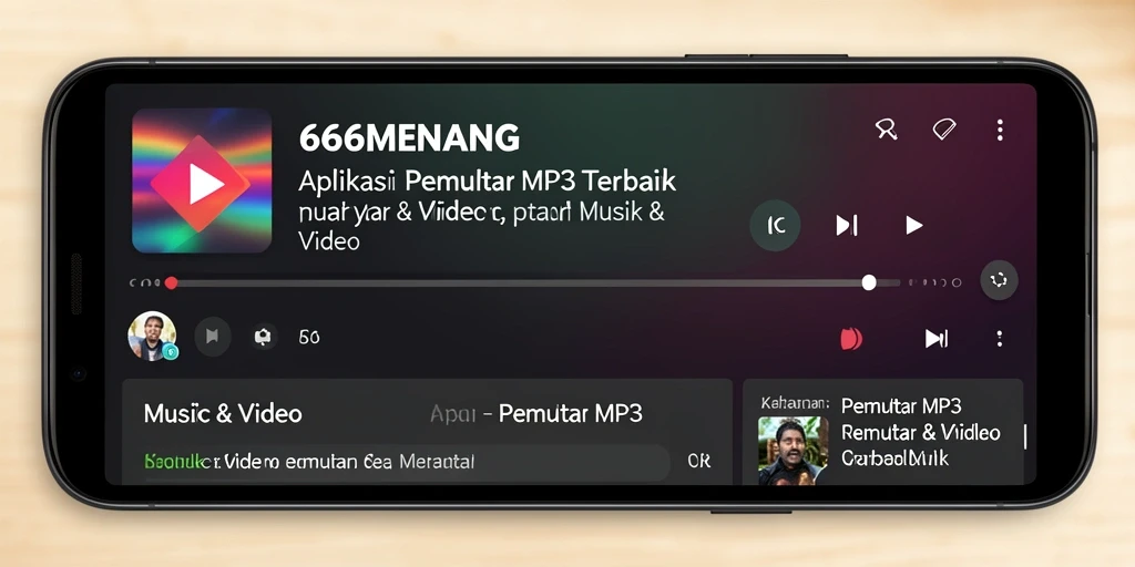 Antarmuka pengguna 666MENANG yang intuitif untuk Pemutar MP3.