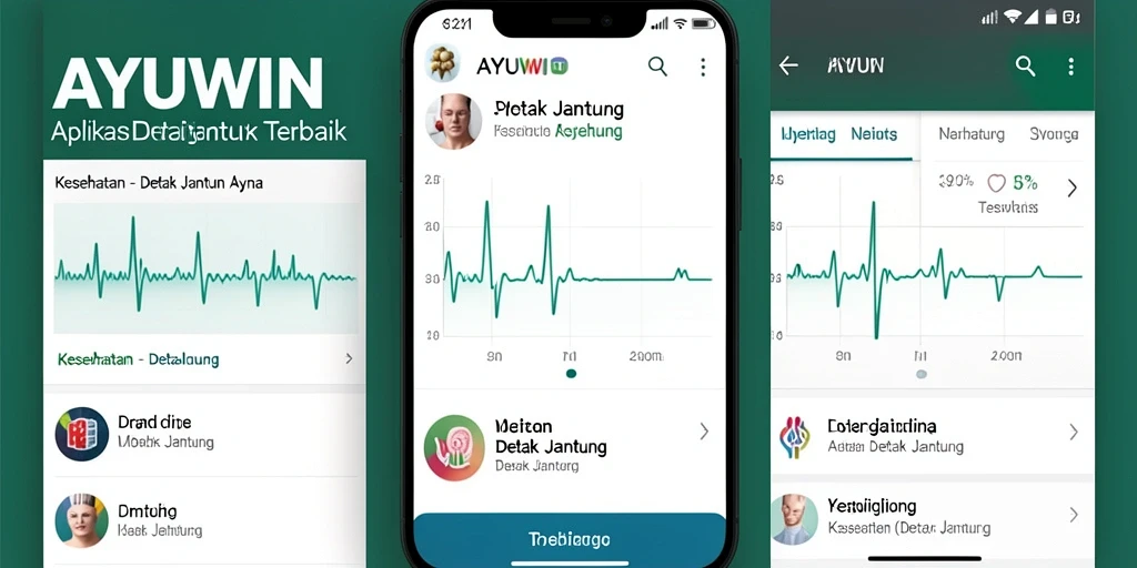 Tampilan antarmuka AYUWIN menampilkan fitur pemantauan detak jantung yang informatif.