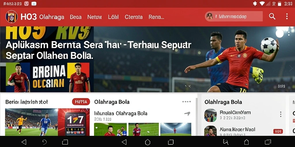 Antarmuka HO3 yang informatif dan ramah pengguna untuk berita olahraga bola.