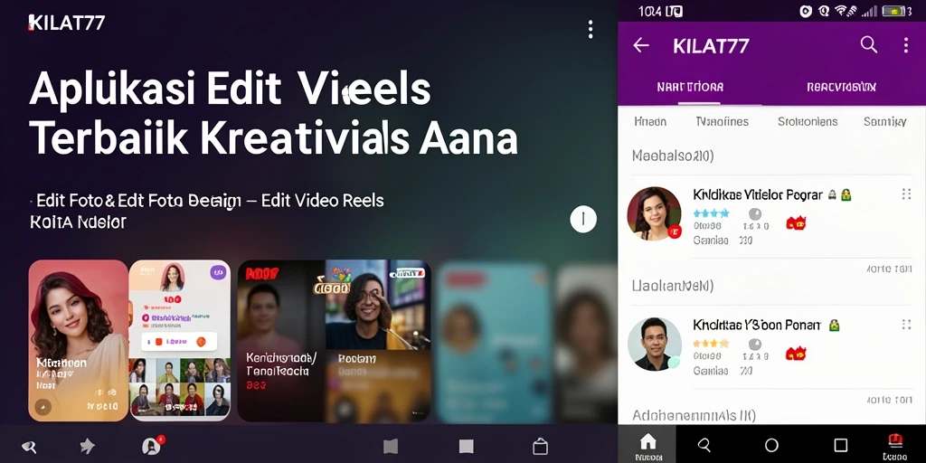 Tangkapan layar antarmuka KILAT77 saat mengedit video reels.