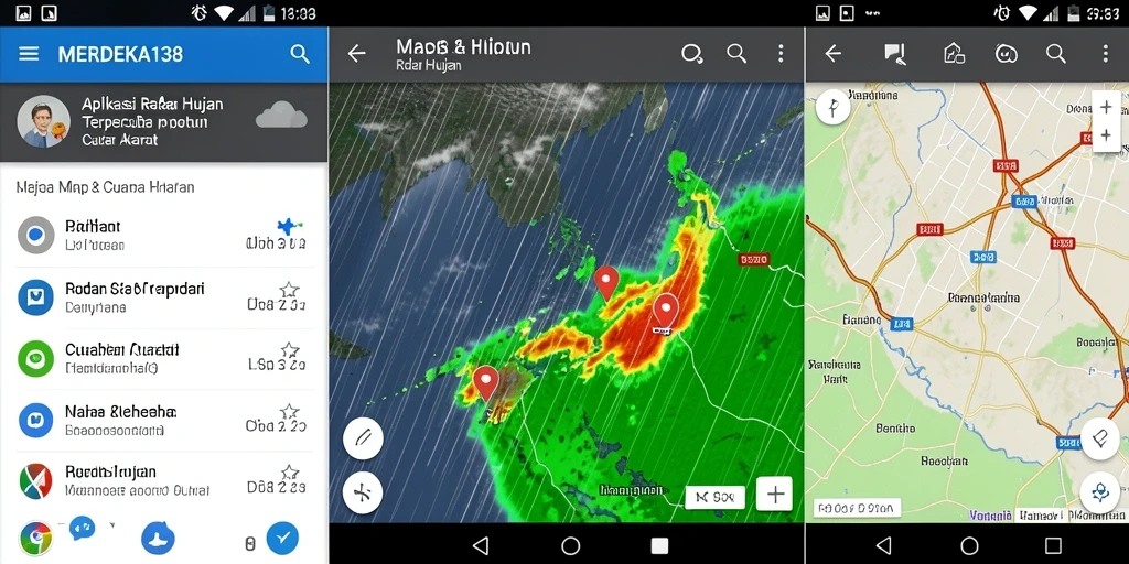 Tampilan antarmuka MERDEKA138 menunjukkan informasi radar hujan yang jelas.