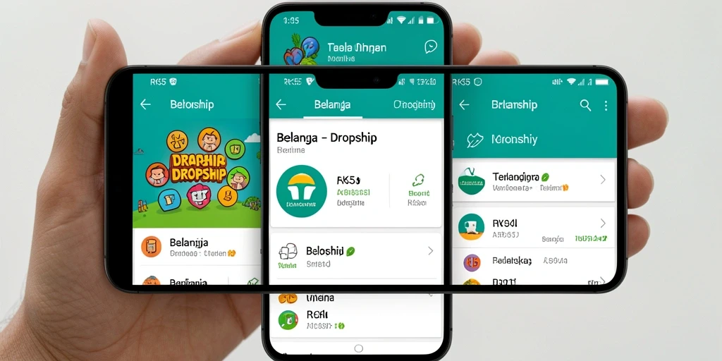Tampilan antarmuka aplikasi RK55 menyediakan fitur Dropship yang menarik.