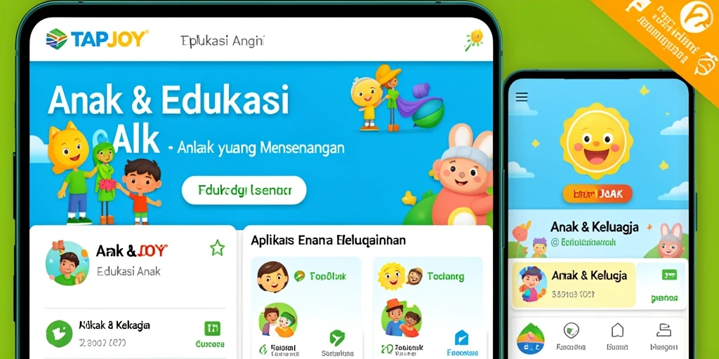 Antarmuka menarik dengan berbagai aktivitas edukasi anak.